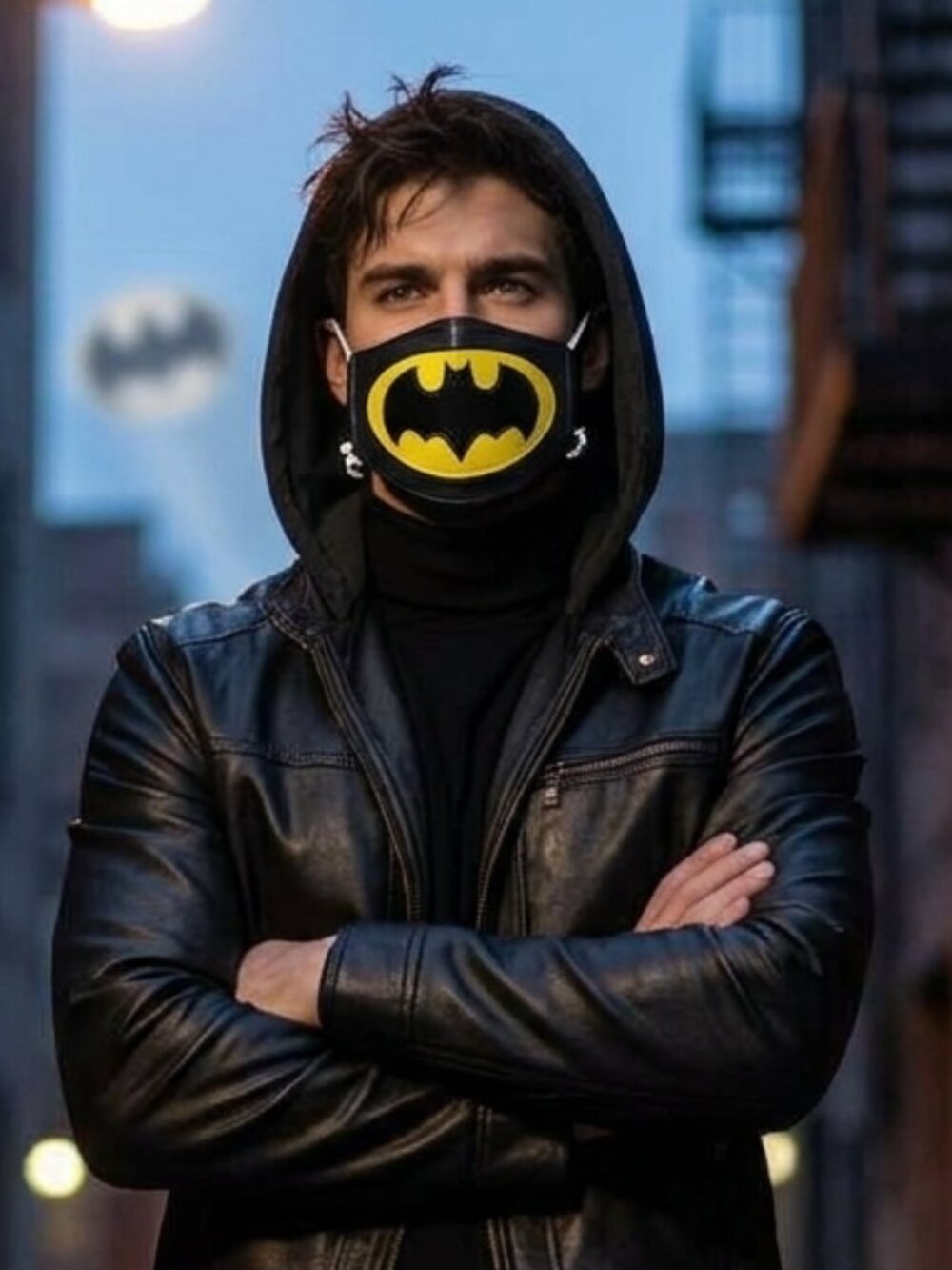 Batman Mask Unisex Size O/S Black Yellow Batman Comics